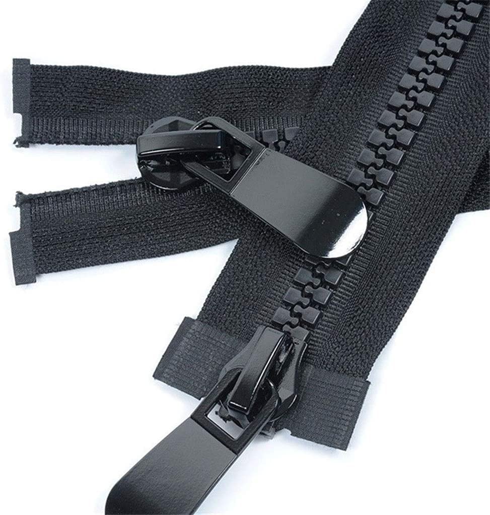 Cadenas de metal, Cremalleras de extremo abierto gruesas y resistentes, cremallera abierta, cremallera bidireccional, cremallera abierta de doble deslizador, deslizadores de cremallera continua/8#(10#