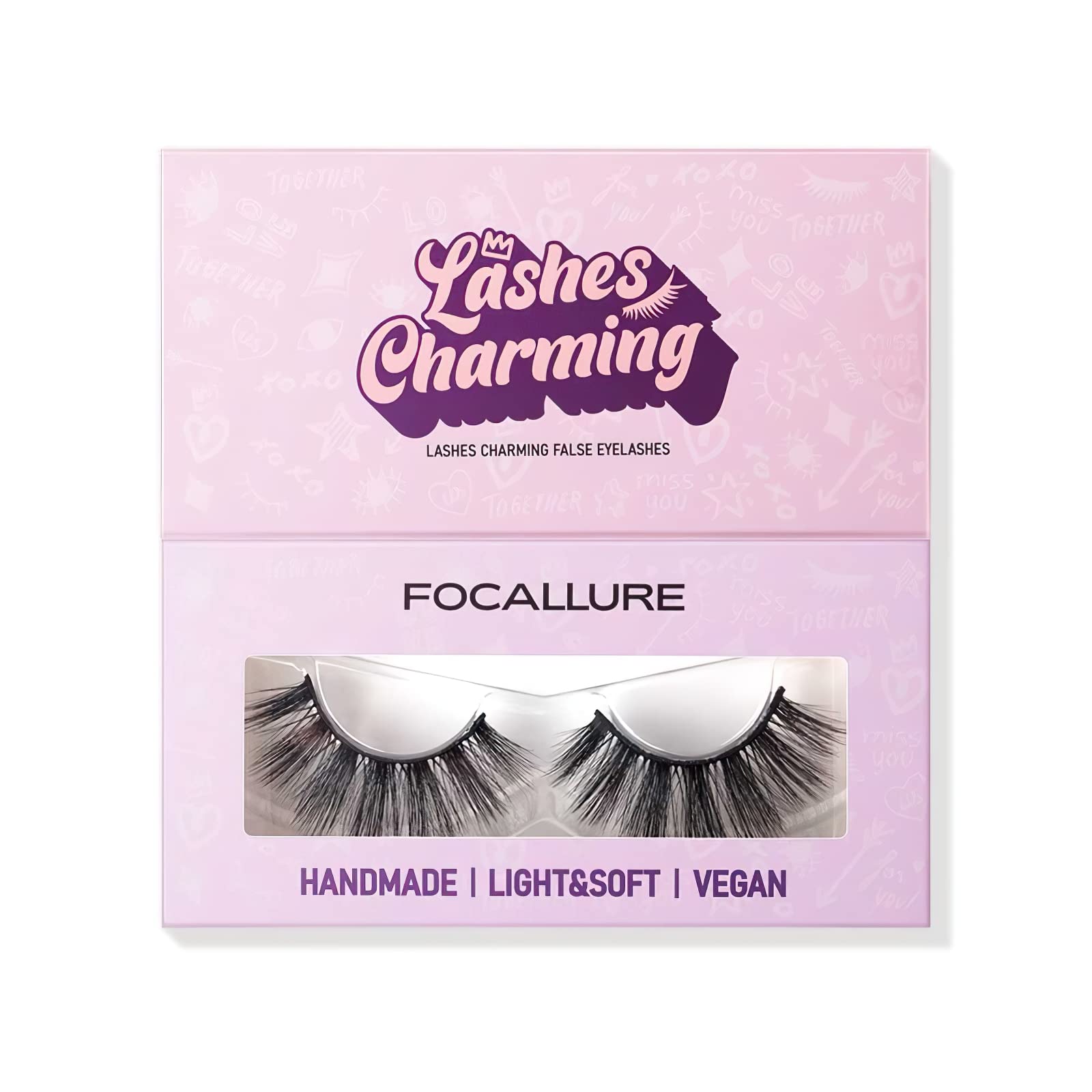 FOCALLURE Lashes Charming False Eyelash Faux Mink Lashes Extension Look Cat Eye Natural Lashes Easy To Apply Reusable