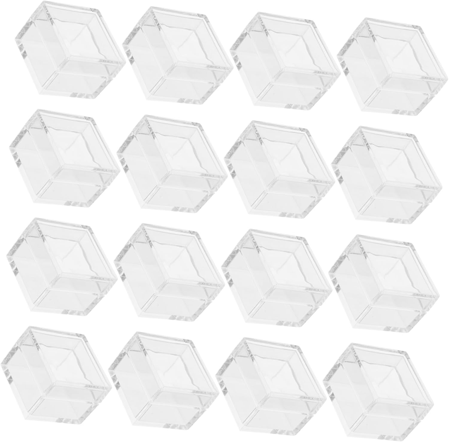 UKCOCO 20pcs Mini Acrylic Jewelry Boxes with Lid, Small Cube Storage Containers 1.2x1.2x0.86in for Candy, Pills, Beads, Portable Jewelry Organizer for Home Storage and Craft Display