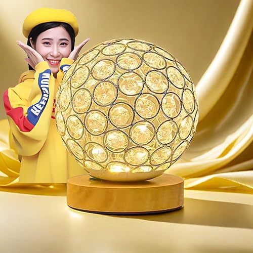 Miniatura 1 de DDLONGDD Lámpara de globo - Luz nocturna de bola de cristal radiante LED de bajo consumo, ideal para mesitas de noche, lámparas amarillas y luces