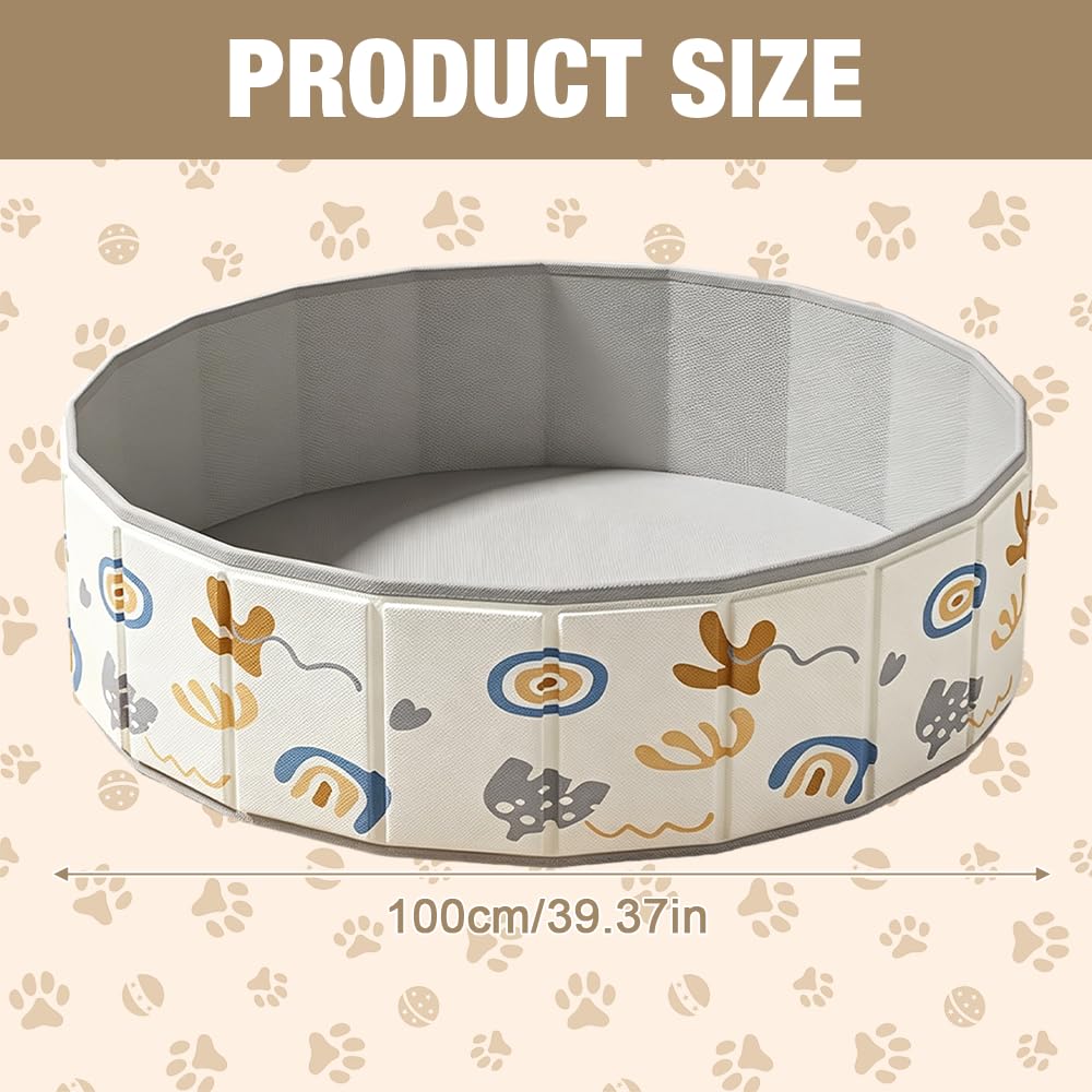 Mineup Piscina Pieghevole per Cani, 100cm Piscina per Cani, Bacino per Cane, Robusta, Antiscivolo, Antistrappo, per Can E Gatti di Grandi Dimensioni, Gioco d'Acqua Estivo E Divertimento in Giardino