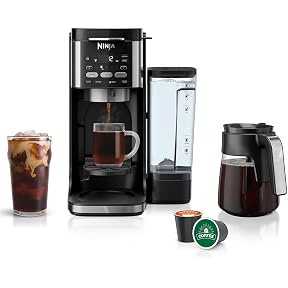 Ninja Specialty Coffee Maker, Hot & Iced Coffee, 6 Brew Styles, 8 Sizes, Small Cup to Travel Mug, 10-Cup Carafe, Fold-Away Frother, Permanent Filter, Removable Reservoir, Black, CM401