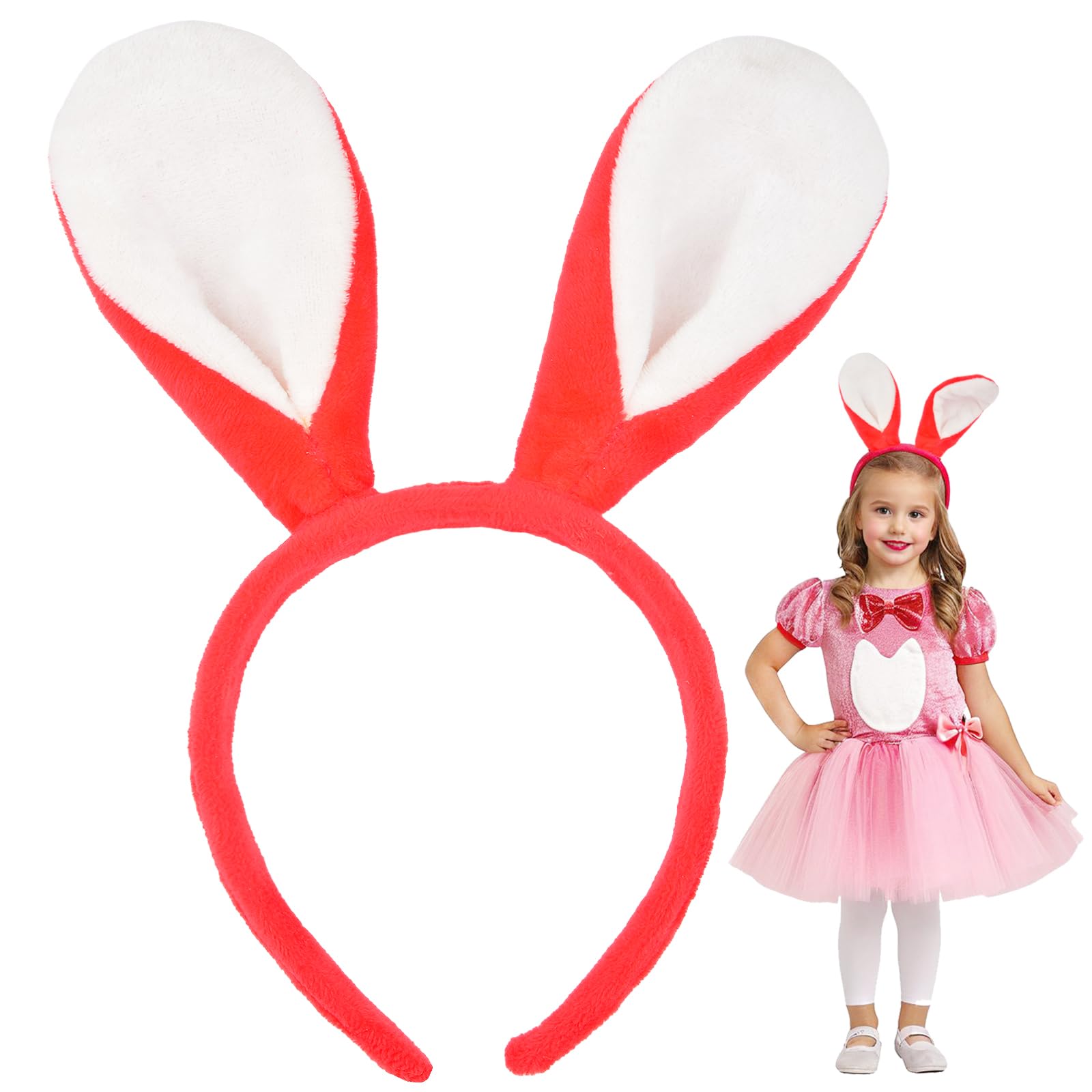 Bunny Ears Headband, Easter Headband, Soft-Touch Rabbit Ear Hairband Bunny Costume Party Accessory