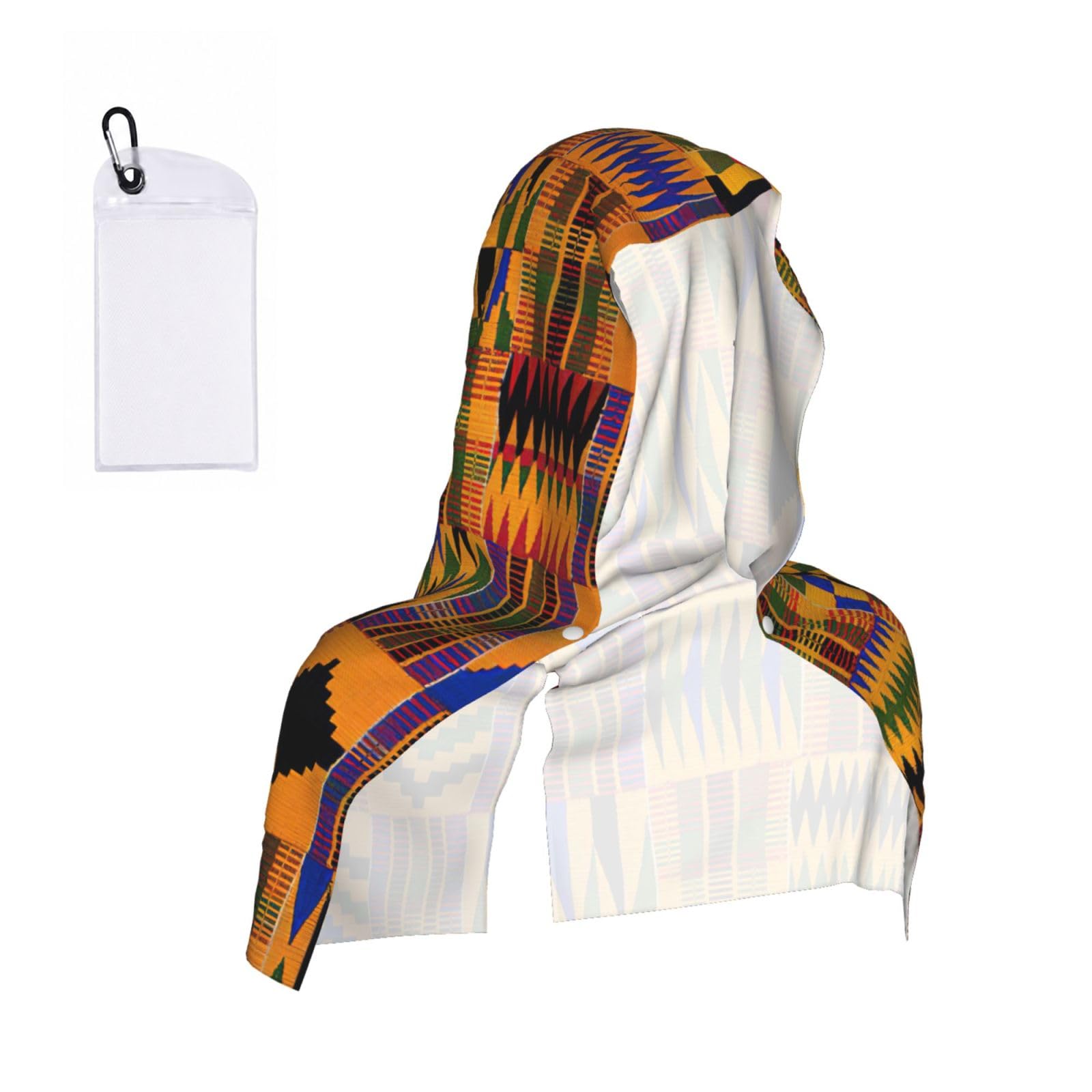 YQxwJL African Weaving Print Unsex Cooling Hoodie Towel, Cools Instantly When Wet Sun Protection For Sports Fitness Gym