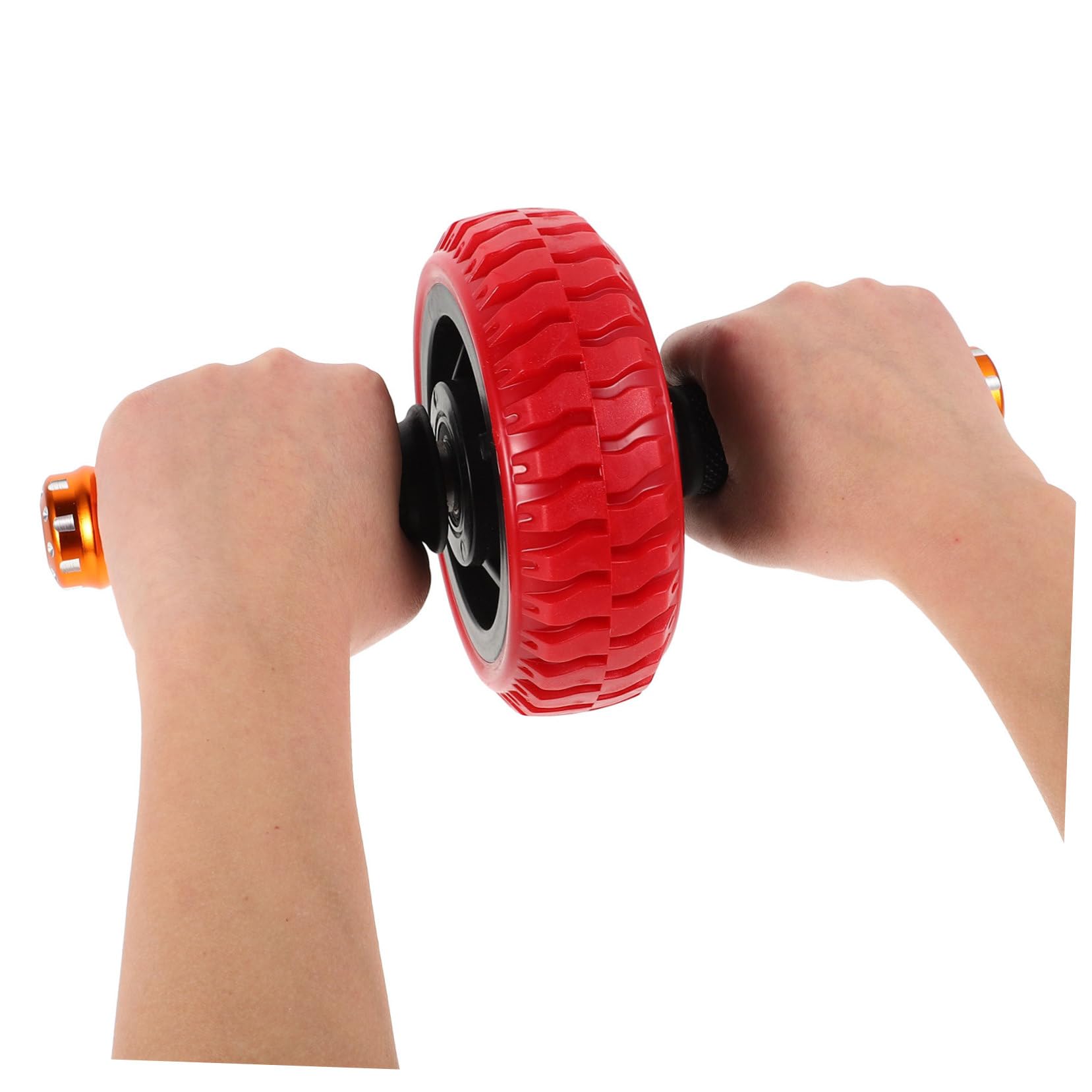 Cabilock Ruota Addominale Fitness Portatile Rosso con Manici Antiscivolo per Allenamento Core Completo Attrezzo Piccolo per Casa e Ufficio Strumento Multi-funzione per Esercizi Addominali