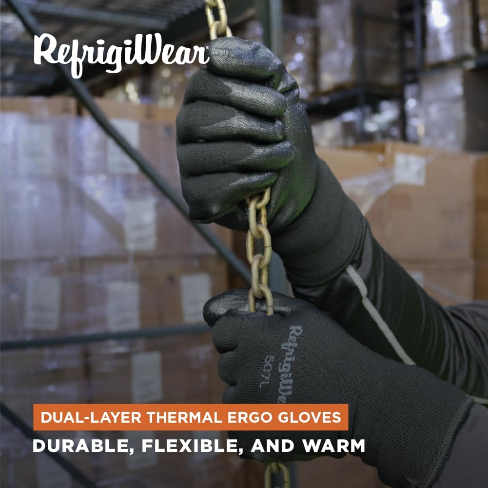 RefrigiWear Warm Dual Layer Thermal Ergo Grip Work Gloves