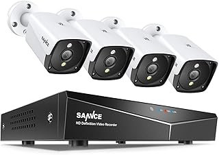 Sannce PoE Set di telecamere di sorveglianza con 4 telecamere IP da 5 MP per esterni impermeabile sistema di sorveglianza con NVR 4 CH per casa interni sicurezza esterna Sannce PoE Set di telecamere di sorveglianza con 4 telecamere IP da 5 MP per esterni impermeabile sistema di sorveglianza con NVR 4 CH per casa interni sicurezza esterna