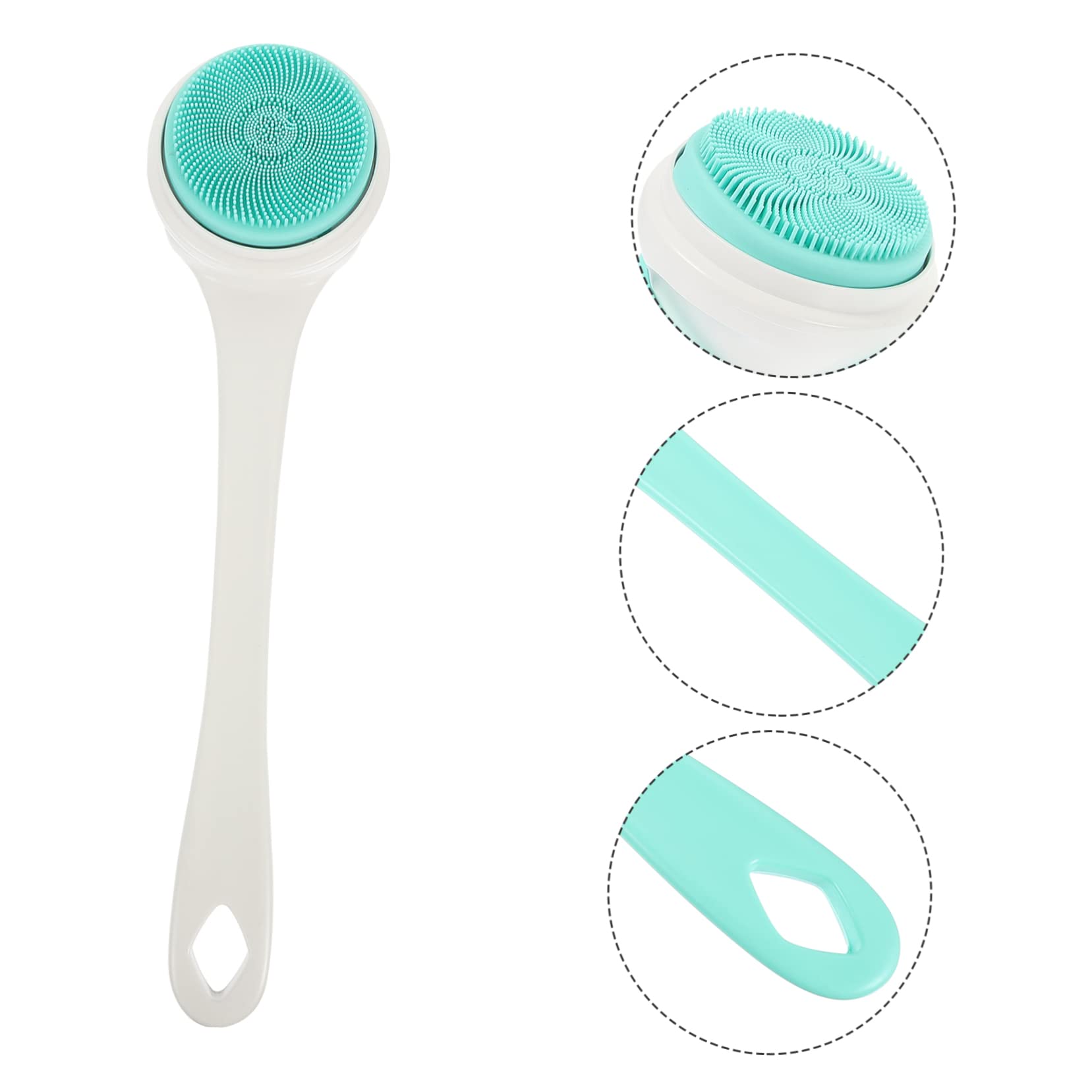FRCOLOR Spazzola Elettrica da Bagno Manico in Silicone per Scrub Corpo e Schiena