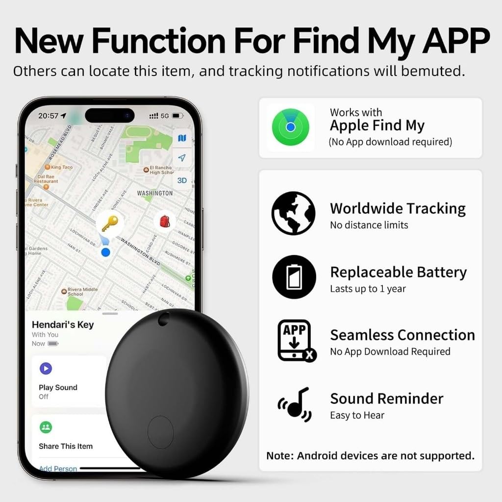 Dimova Localizzatore GPS Portatile Senza Abbonamento Tracciatore Preciso Compatibile per Auto, Valigie e Oggetti di Valore, Senza Abbonamento (Android/Apple)(Android-Paquet de 2)