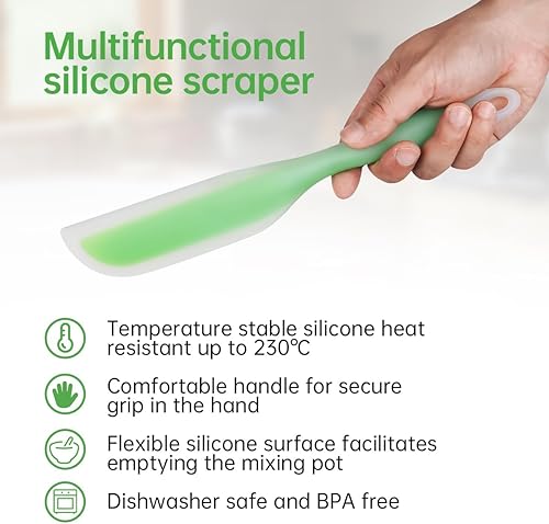 Miniatura 10 de Espátula de cocina flexible en forma de cuchillo de silicona antiadherente, utensilios de cocina con núcleo de nailon (rojo y verde)