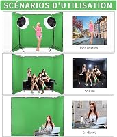 GSKAIWEN Hordozható Zöld Háttér Fotózáshoz és Videózáshoz - 4x2,4m Stúdió Greenscreen Szett Hordtáskával és Rögzítőelemekkel 4