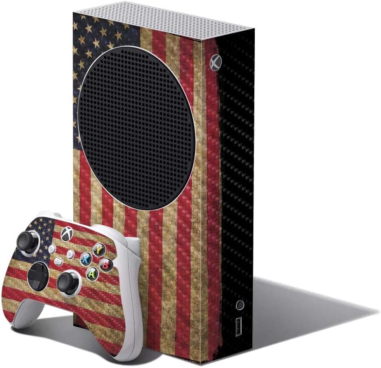 MightySkins Carbon Fiber Skin Compatible with Xbox Series S Bundle - Vintage Flag | Protective, Durable Textured Carbon Fiber Finish | Easy to Apply and Change Styles | Made in The USA