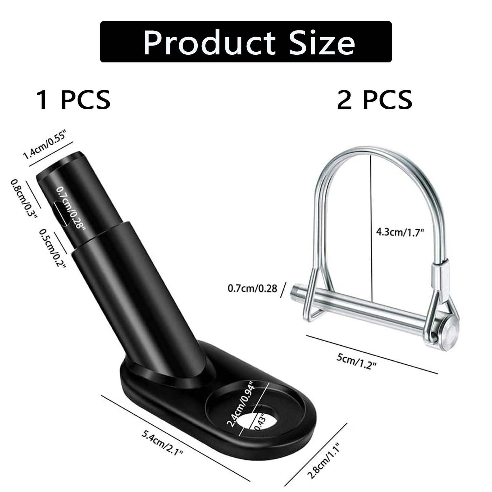 Attelage de Remorque de Vélo, Attelage de Remorque de Vélo, Haute Stabilité de Conduite, pour Remorques pour Enfants, Remorques de vélo, Remorques pour Chiens (avec 2 Goupilles de Verrouillage)