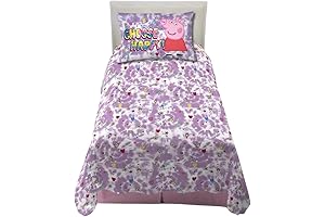 Peppa Pig Pink Heart Kids Bedding Super Soft Microfiber Sheet Set, Twin