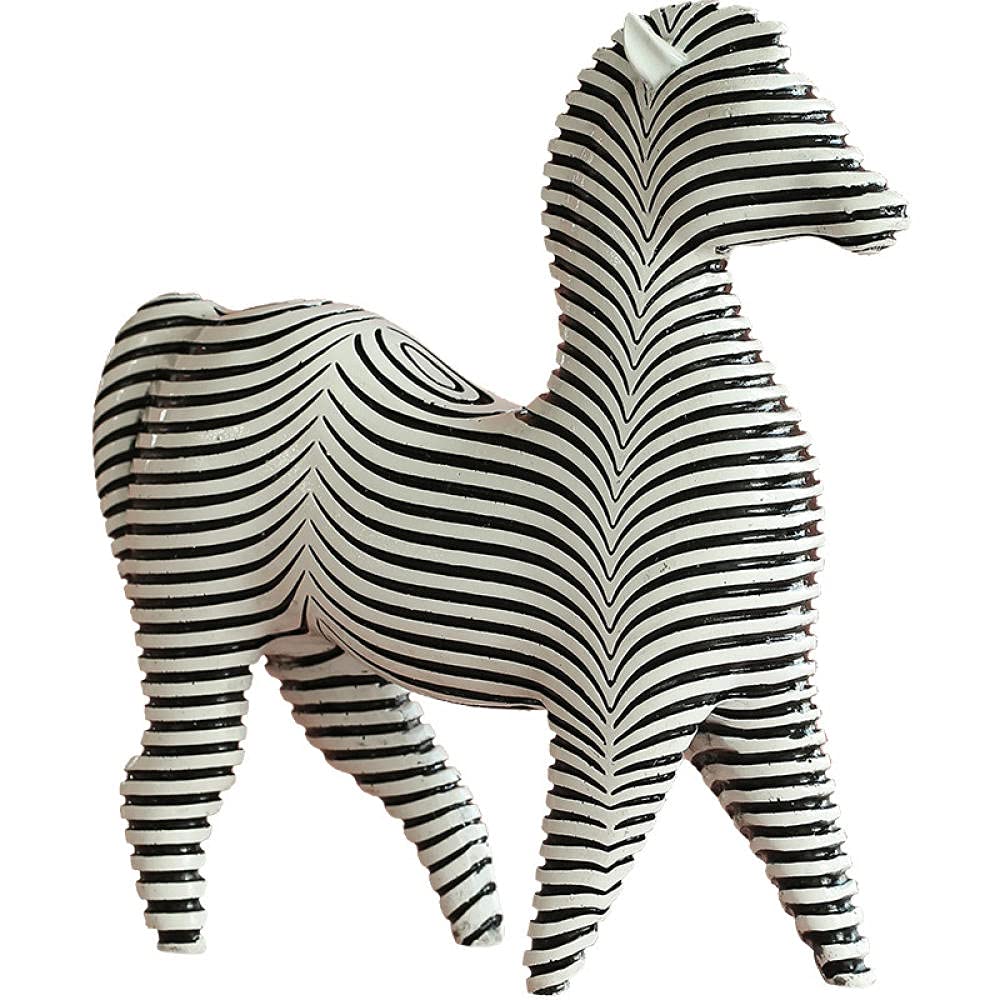 Decoración De Figuras Línea Escultura Animal Cebra Estatua Resina Artesanía