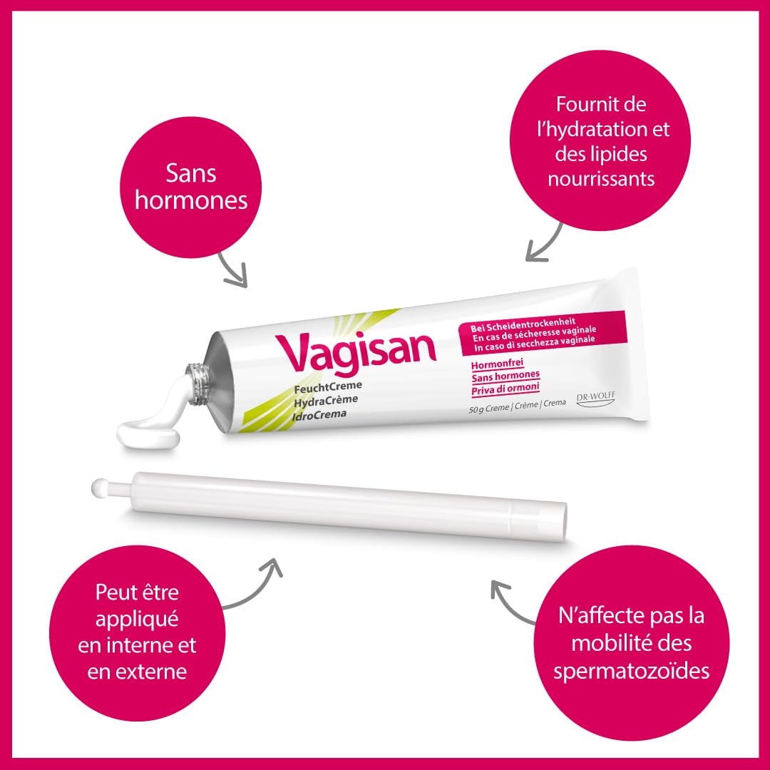 Vagisan Moisturising Cream – Crème intime hydratante | Sécheresse vaginale & irritation intime | Sans hormones | 50g