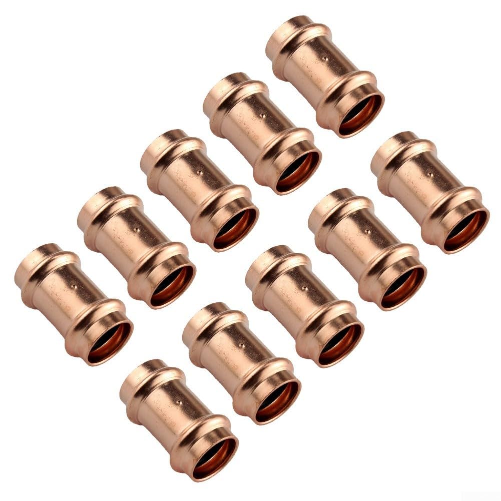 Minhe Adaptadores de tubería de cobre de ajuste a presión para sistemas de HVAC, refrigeración y suministro de agua compatibles con diámetros de tubería estándar - Diseño tipo V, 1/2 pulgada a 1