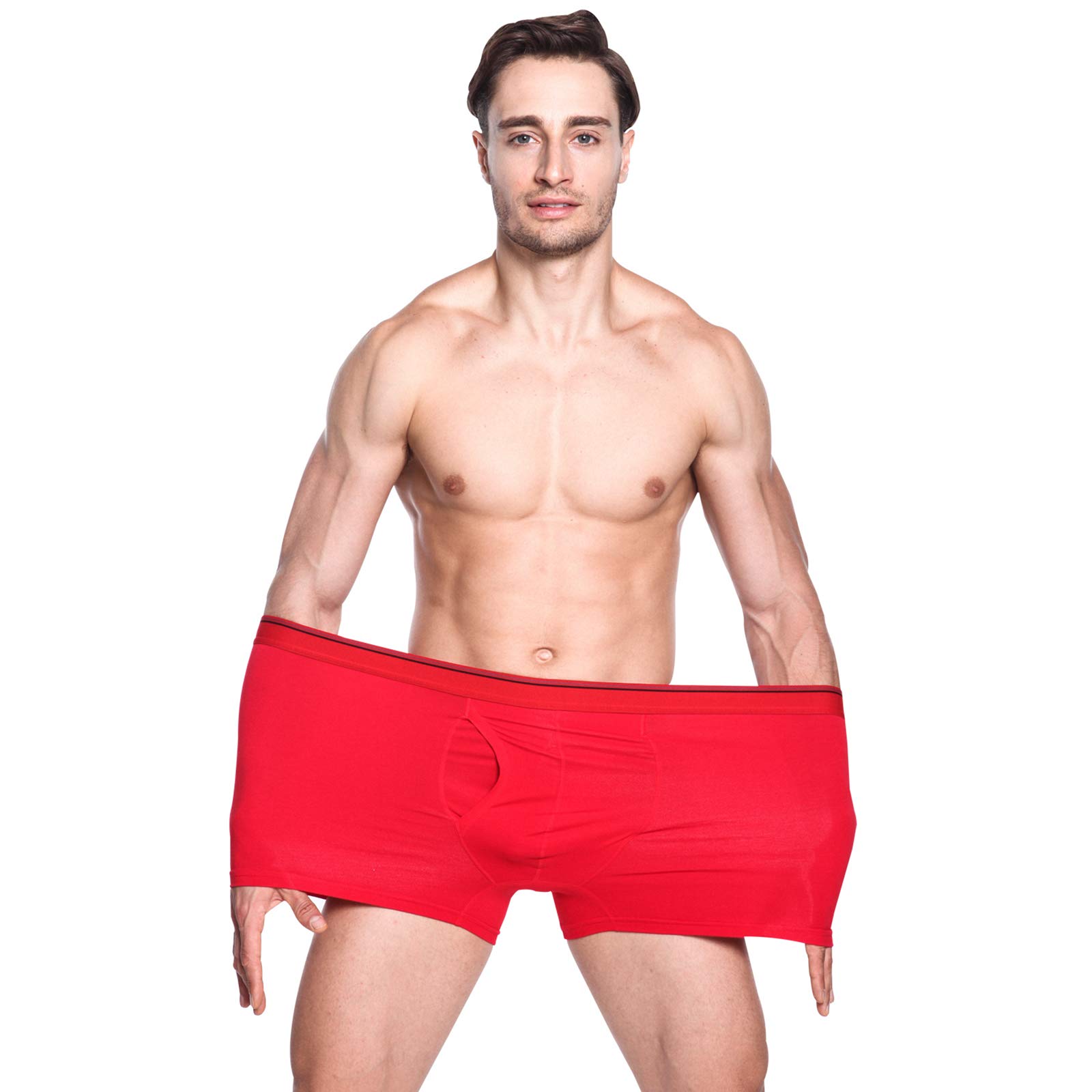 Uomo Pacco da 3 Cotone Elasticizzato Boxer Biancheria Intima - S to 7XL - Aperti Davanti/Chiudere Davanti