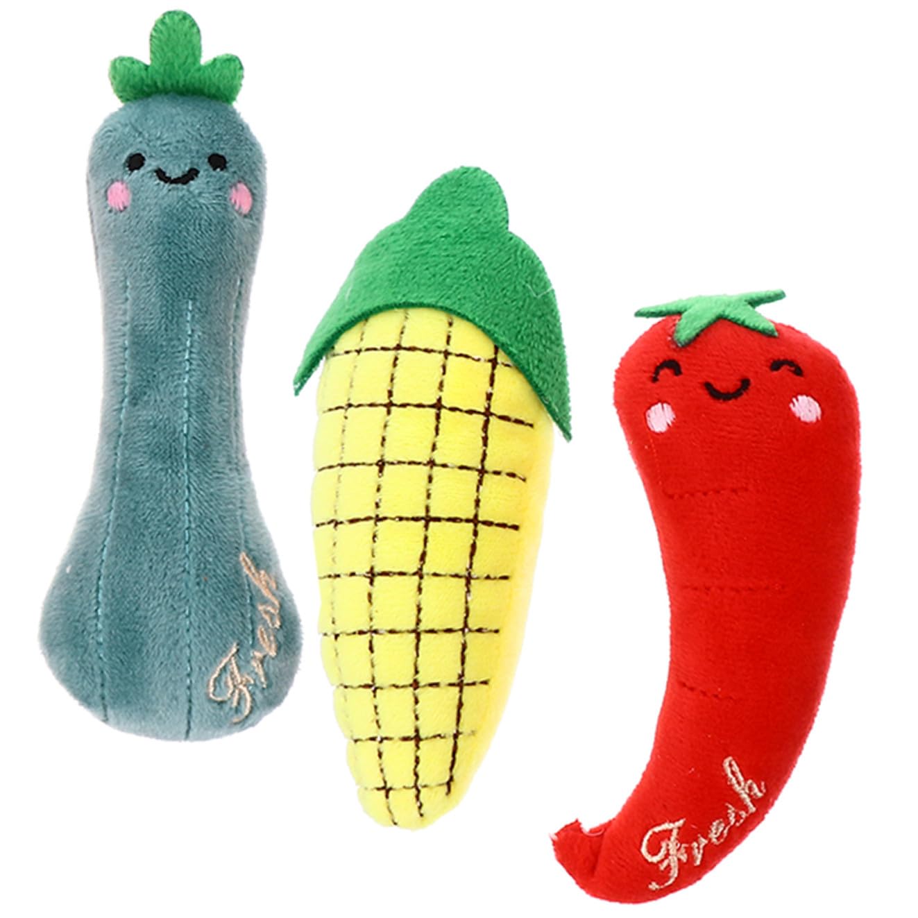 KOMBIUDA Jouets pour Chats Intérieur en Peluche Herbe à Chat, Lot de 3 Pièces, Design Mignon de Maïs, pour Garder Le Chaton Actif Santé