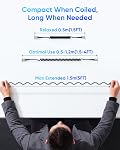 SUNGUY Coiled USB C to USB C Cable 2-Pack, Tangle-Free Retractable USB-C Cable for Car Console, Android Auto & CarPlay, Fast Charging for iPhone 17/16/15, Bike, Backpack, 5FT [Stretch 1.3-3.3FT], Grey
