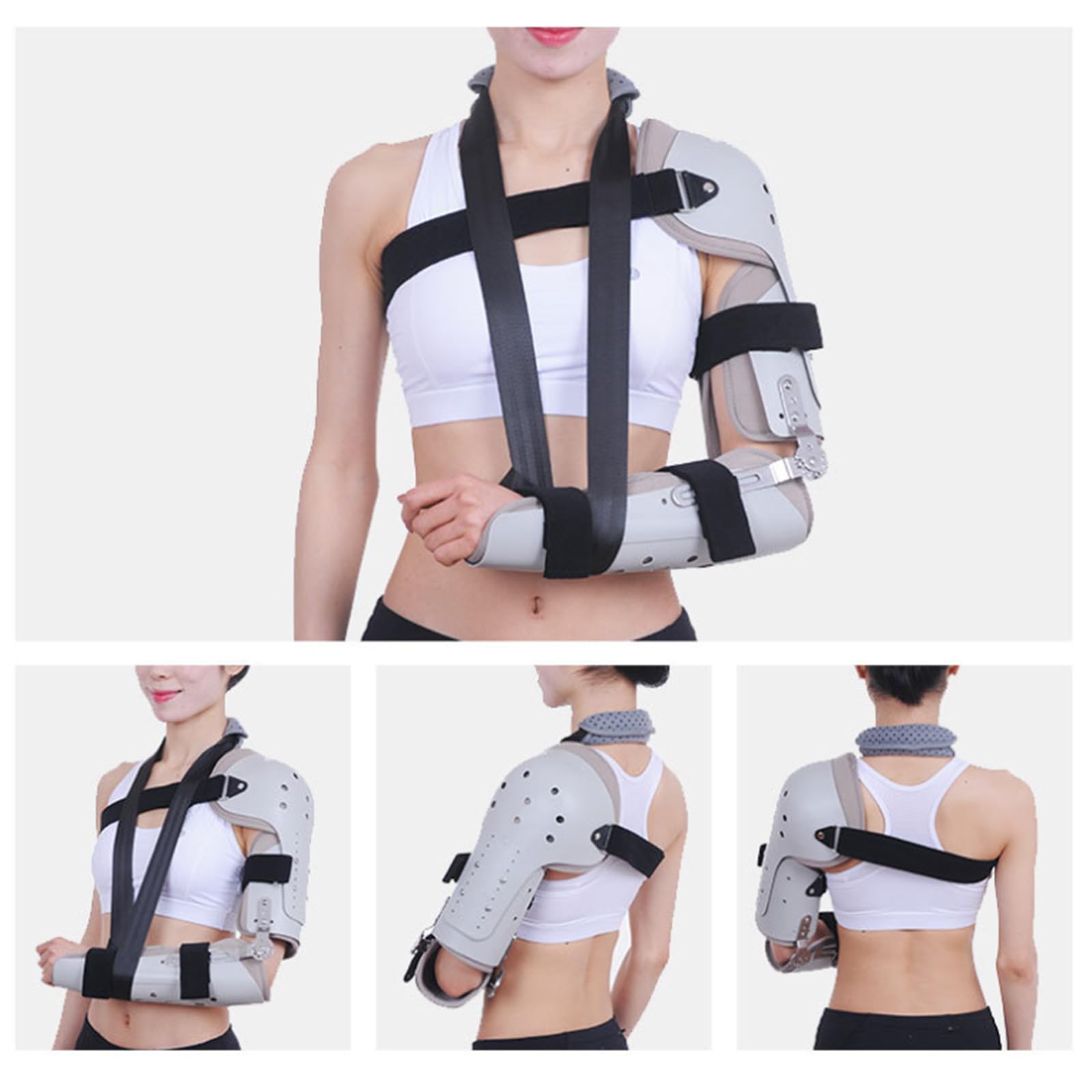 SFKLYU Tutore Immobilizzatore Gomito Gesso Lungo Rimovibile Braccio Stecca Ortopedica Morbida Avambraccio Tutore Gomito Post Operatorio Regolabile Stabilizzatore Post Gomito,Right