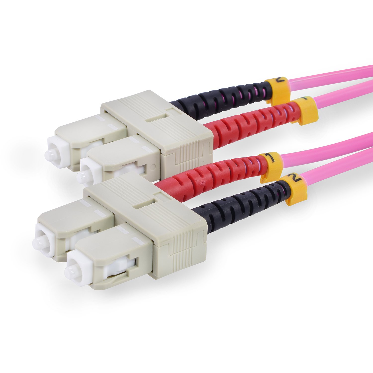5 Pieces 15m Câble Fibre Optique OM4 SC/SC - Duplex Multimode 50/125µm