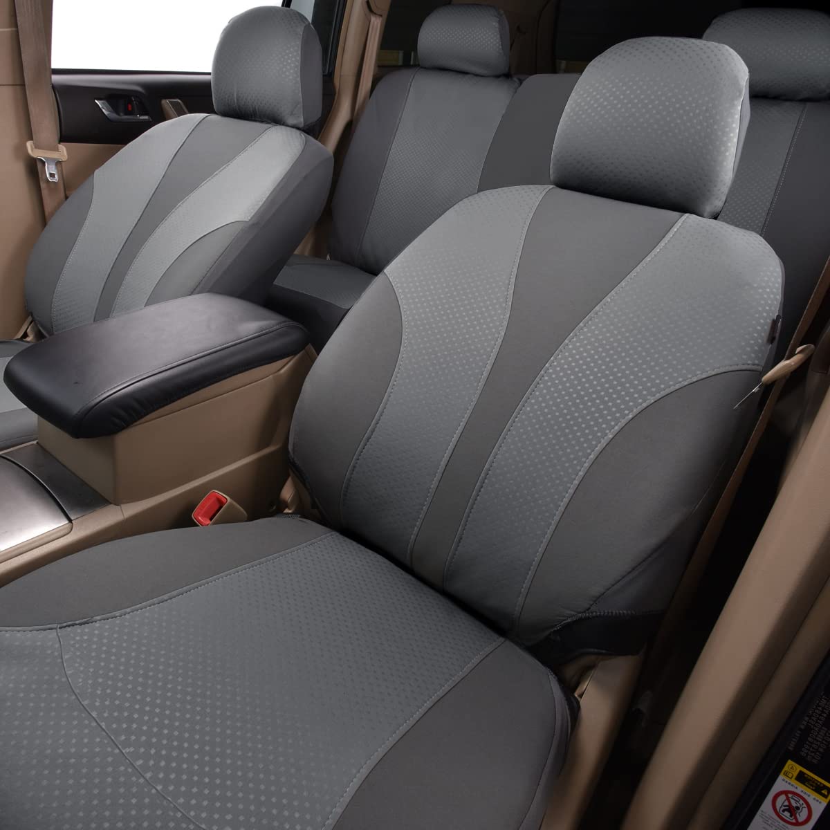 Flying Banner Fundas de Tela para Asiento de Coche con Airbag Compatible, Ajuste Universal para Coche, camión, SUV, Furgoneta (Gris)