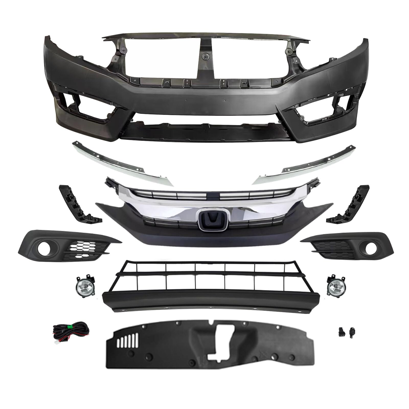 Amazon.com: New USA Built Complete Front Bumper Cover Kit w/Grille