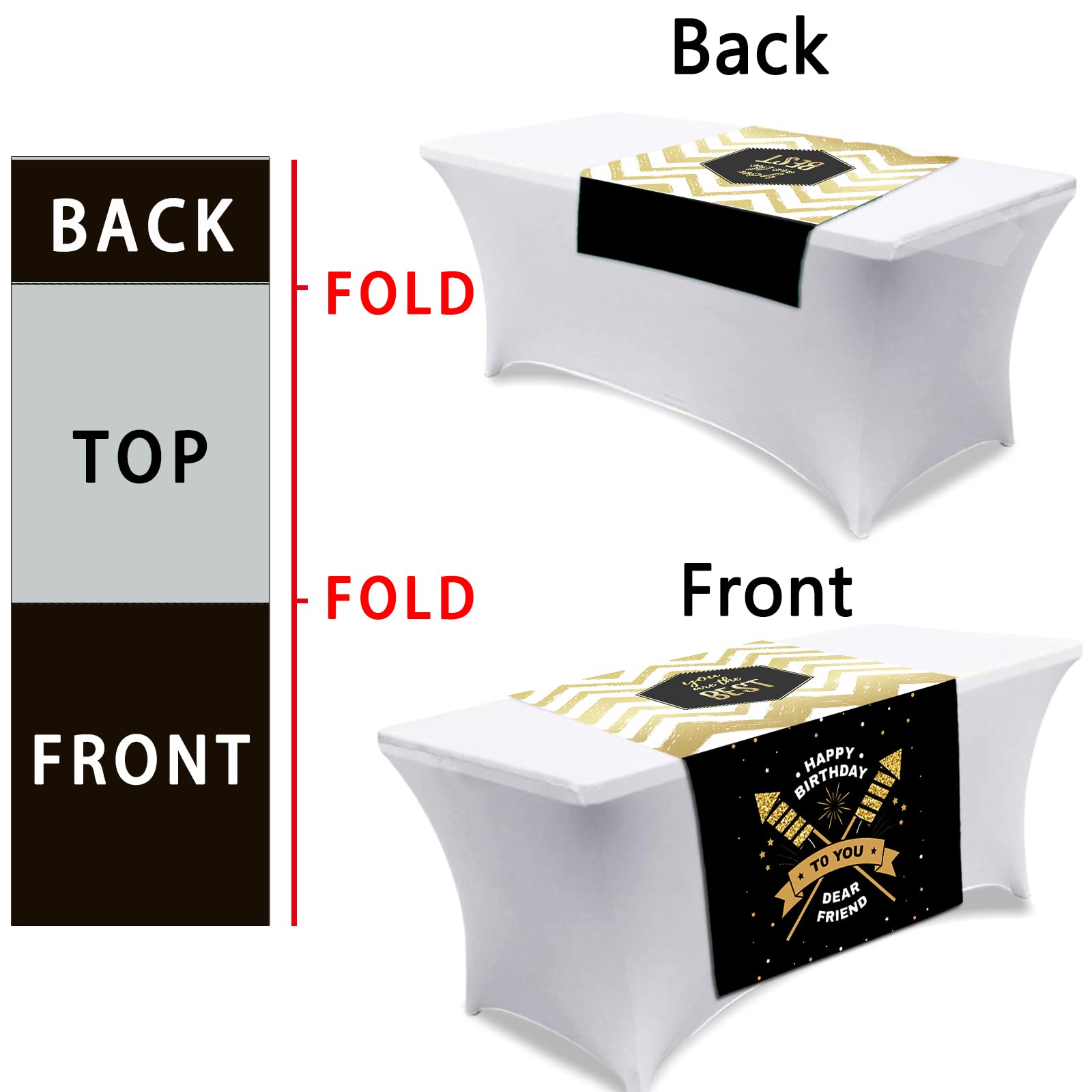 FUHTURCE Custom Table Runner with Business Logo Personalized Customized Burlap Tablecloth Runner Printed Name Design Text for Party Birthday Wedding Decorations 36x72 Inch