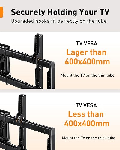 Miniatura 6 de Perlegear Soporte de pared para TV de movimiento completo para televisores de 42 a 90 pulgadas de hasta 132 libras, premontado y diseño telescópico