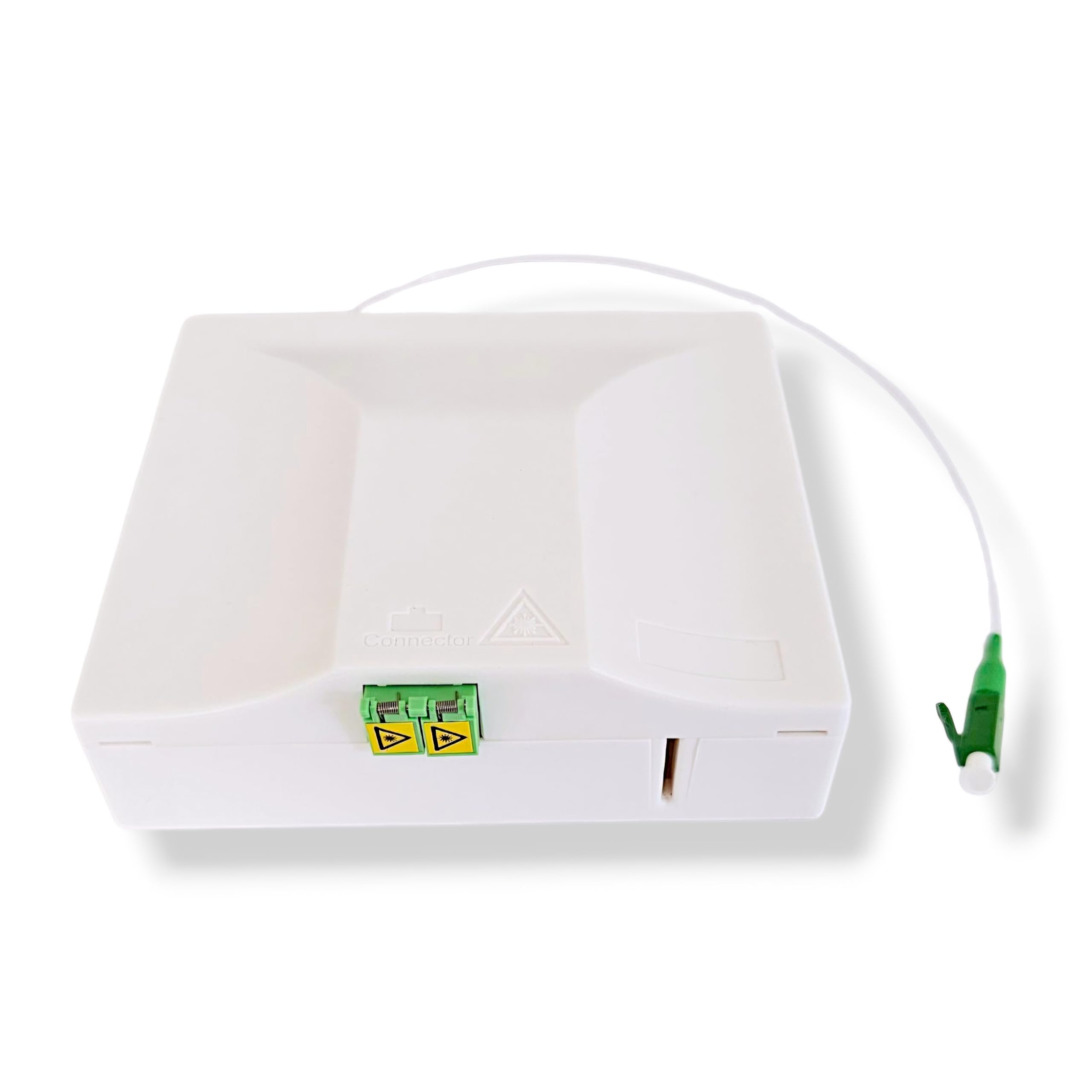FTTH ZIEHBOX - Glasfaserkabel vorkonfektioniert in Anschlussdose, LC/APC 8°, weiß, OS2 Patchkabel, 1.2mm Durchmesser, 9/125μm, FTTH Lichtwellenleiter, G.657.B3. (20m)