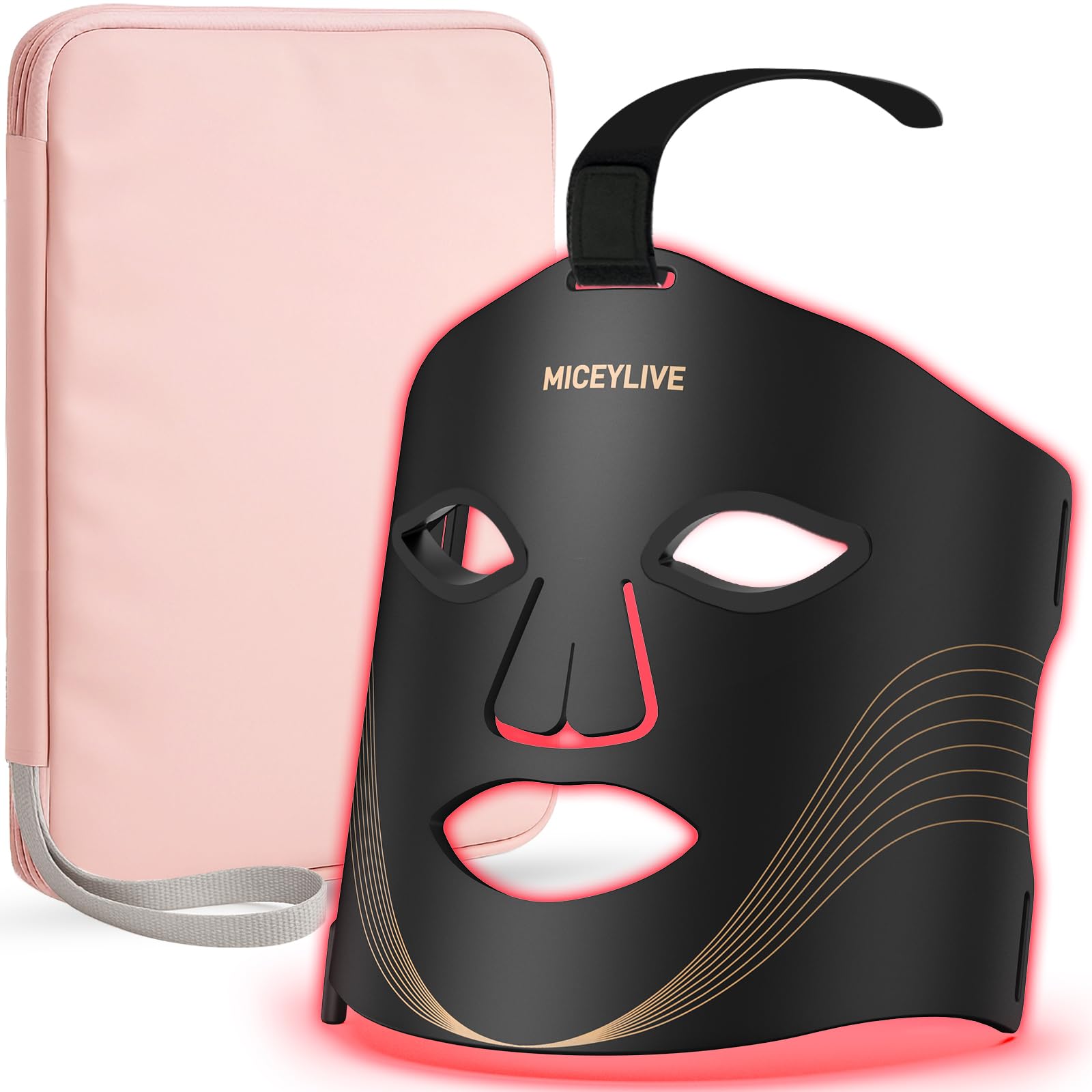 Red Light Therapy Mask for Face 6 Modes Portable Led Face Mask Light Therapy with Remote Time Adjustment