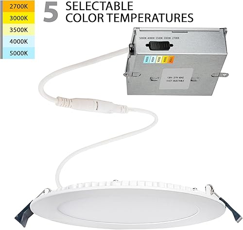 Miniatura 2 de WAC Lighting Lotos - Luz LED empotrable redonda de 6 pulgadas, 5 CCT seleccionable, 14 W, 1,200 lúmenes, hermética IC, 120 V-277 V, universal, en