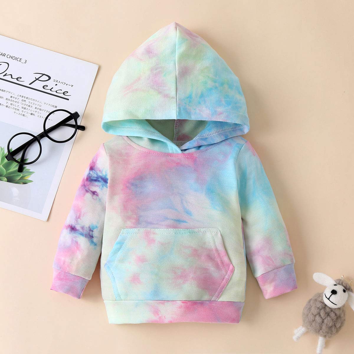 Noworodek Niemowlę Dziewczynki Bluzy Tie Dye Sweatsuit Bluzy Topy Spodnie 2 szt. Dres Jesień Zima Zestaw ubrań