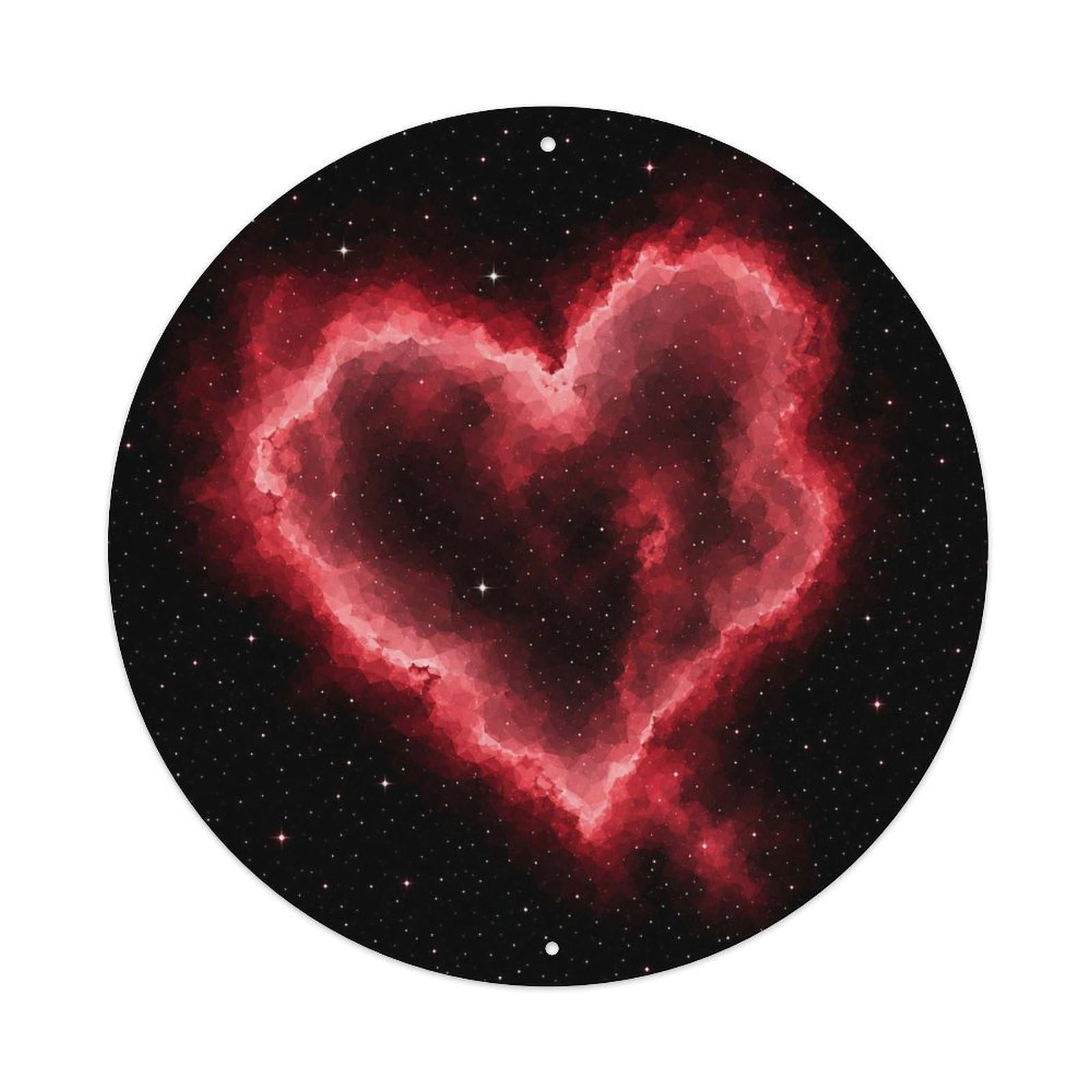Okngb Style Vintage Space Heart Nebula Astronomy Study Cosmic Orbit Metal Tin Sign Plaque Wall Decor For Cafe, Man Cave, Club Bar, Office, Home Garden Round Metal Poster 8X8inch