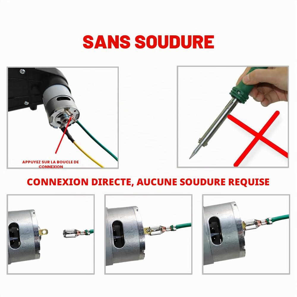 Lot de 2 moteurs d'entraînement RS550 12 V 40 000 tr/min pour moteurs Power Wheels Ride-Ones, accessoires de boîte de vitesses pour roues électriques, pièces de rechange de voiture pour enfants