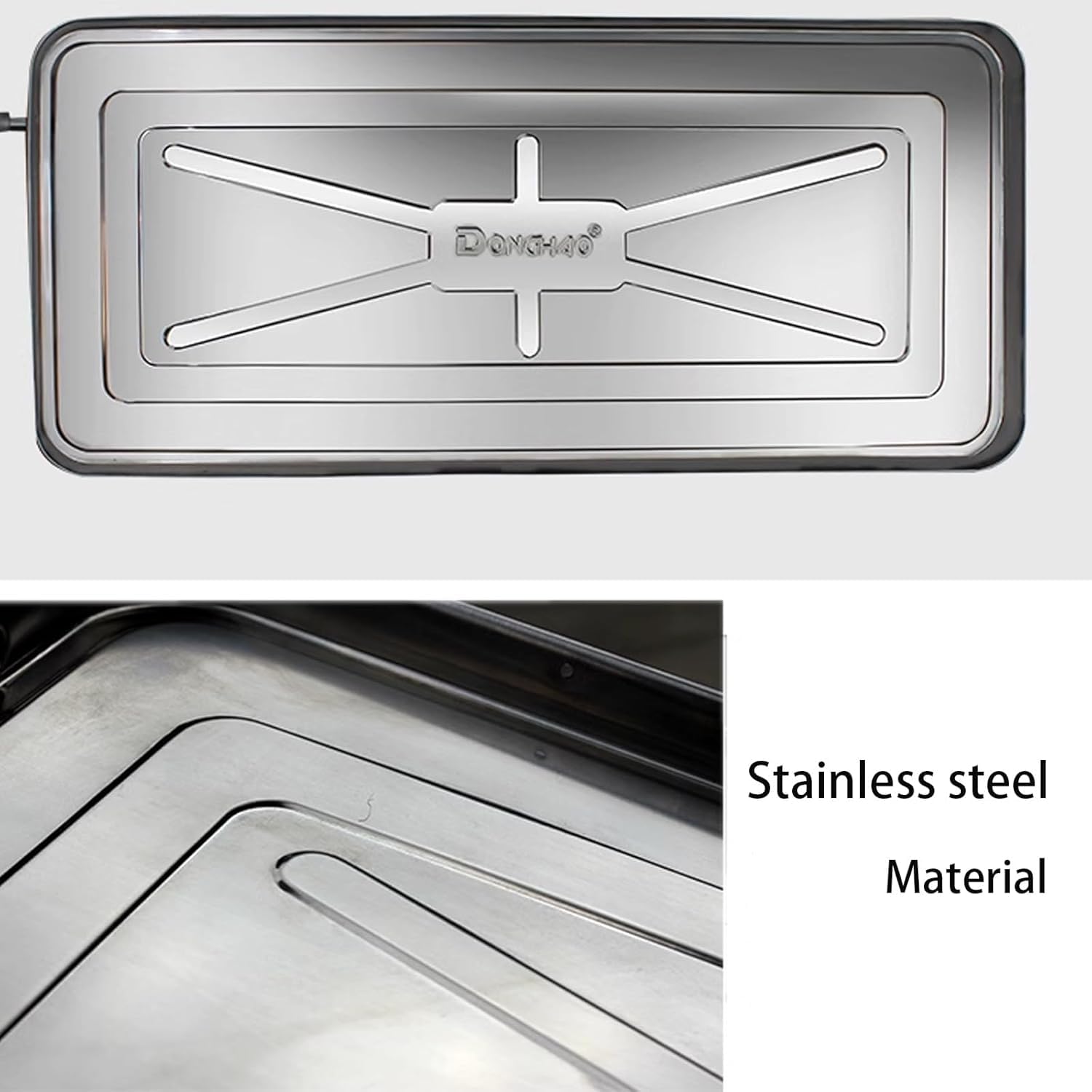 Generico Vassoio di Raccolta Condensa in Acciaio Inox per Condizionatori – Vaschetta Universale per Scarico Acqua – Compatibile con Pompe di Calore e unità EsterneSilver,3P : 92 * 44CM
