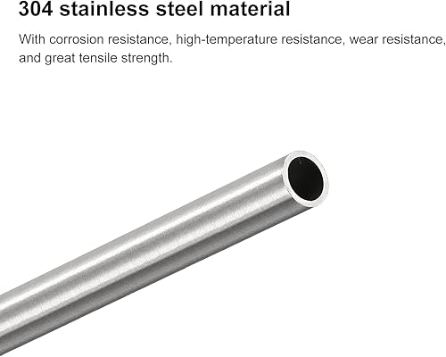 Miniatura 4 de uxcell Tubo capilar del acero inoxidable 304, tubería gruesa del metal de la longitud de la pared de 820.2 ft m del OD 23.0 ft m x 2.3 ft m para la