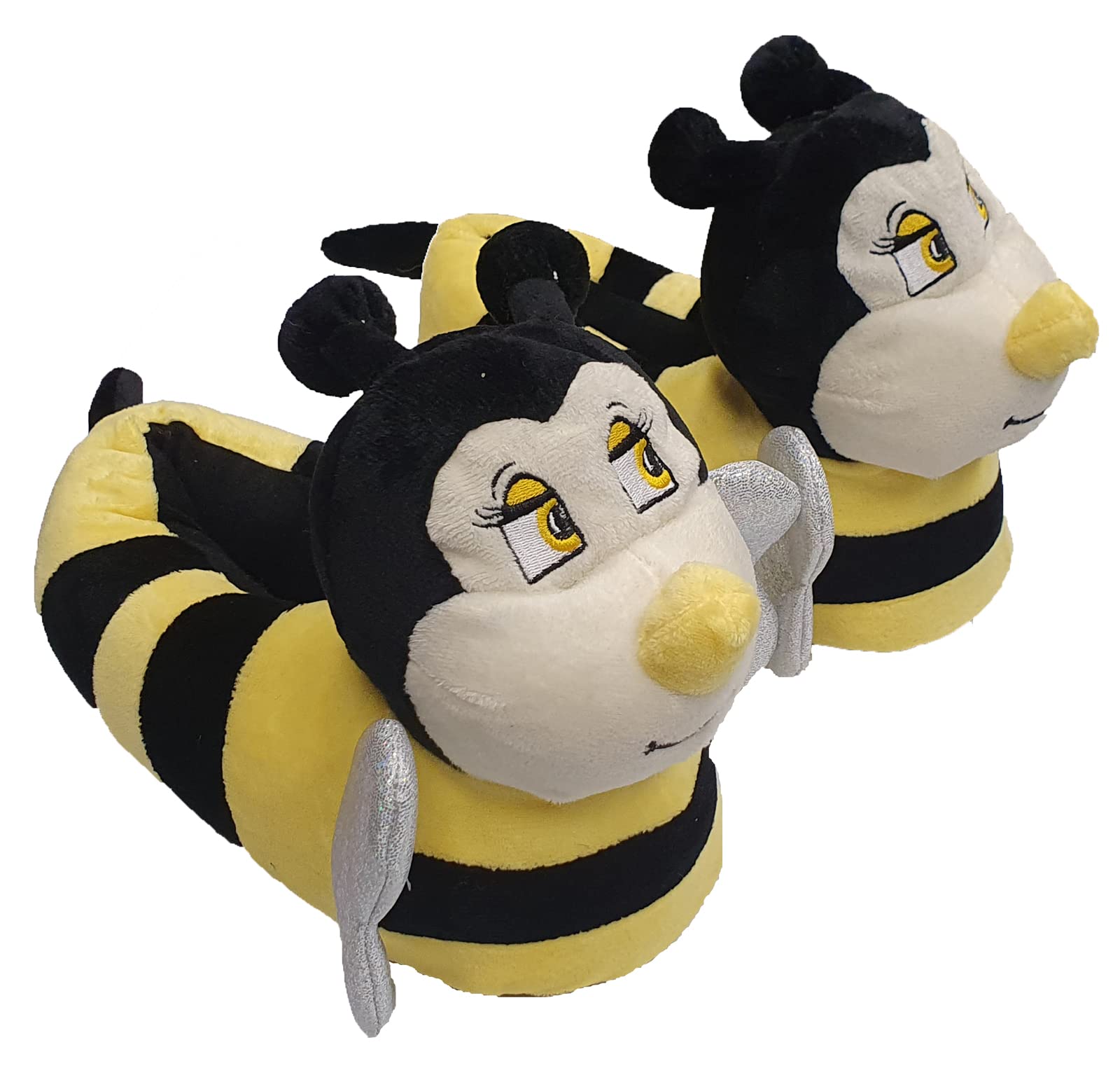 Ladies Novelty Slippers Bumble Bee Fun Gift Xmas Birthday House Slouch Comfy Padded Indoor