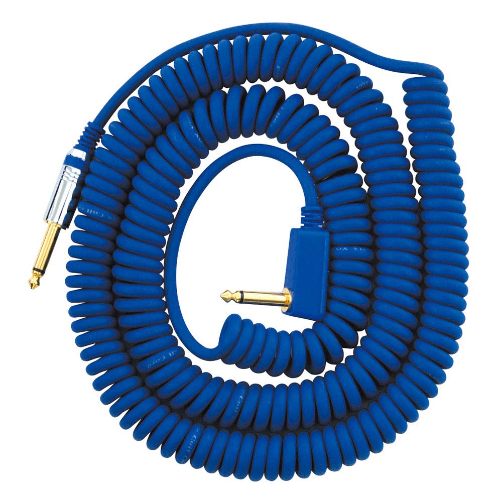 VOXVCC090BL - 9m Vintage Coiled Cable with Mesh Carry Bag - Blue