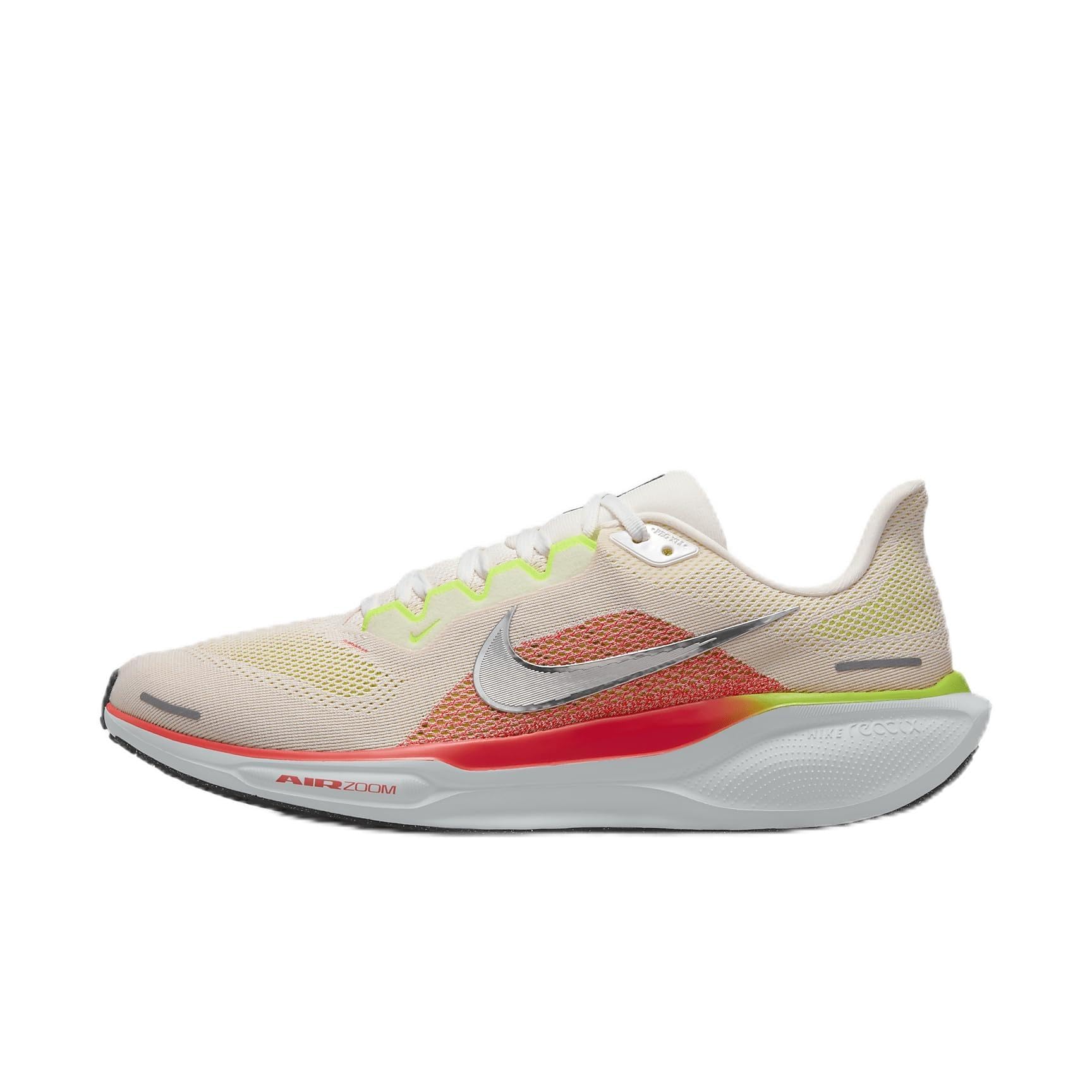 Nike Pegasus 41 Men's Road Running Shoes (FD2722-100, Summit White/Bright Crimson/Glacier Blue/Chrome) Size 6