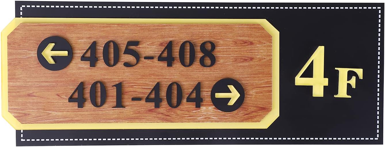 Custom Hotel Room Number Direction Sign Arrow Plaque, Personalized Directional Apartment Floor Corridor Door Name Pointing for Floor Wall Indoor Outdoor Application - 13.8 * 5.1 inch