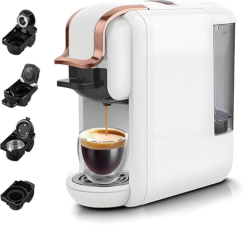 Miniatura 4 de Cafetera de cápsulas 4 en 1 de 19 bar, diseño compacto de preparación rápida caliente/fría, máquina de café espresso individual para cápsulas K Cup,