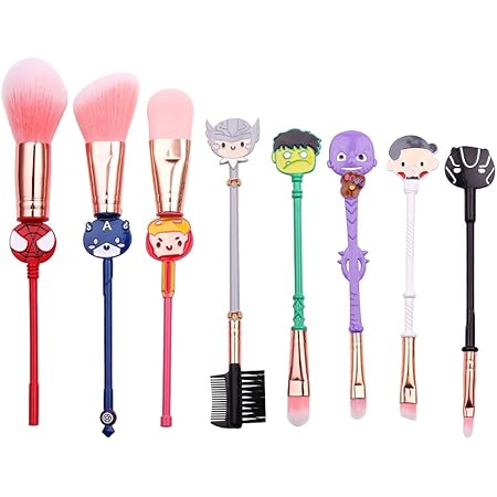 8Pcs Classical Movie Makeup Brushes - Professional Cosmetic Brushes Foundation Blending Blush Eye Shadows Face Powder Fan Brushes Kit for Fans