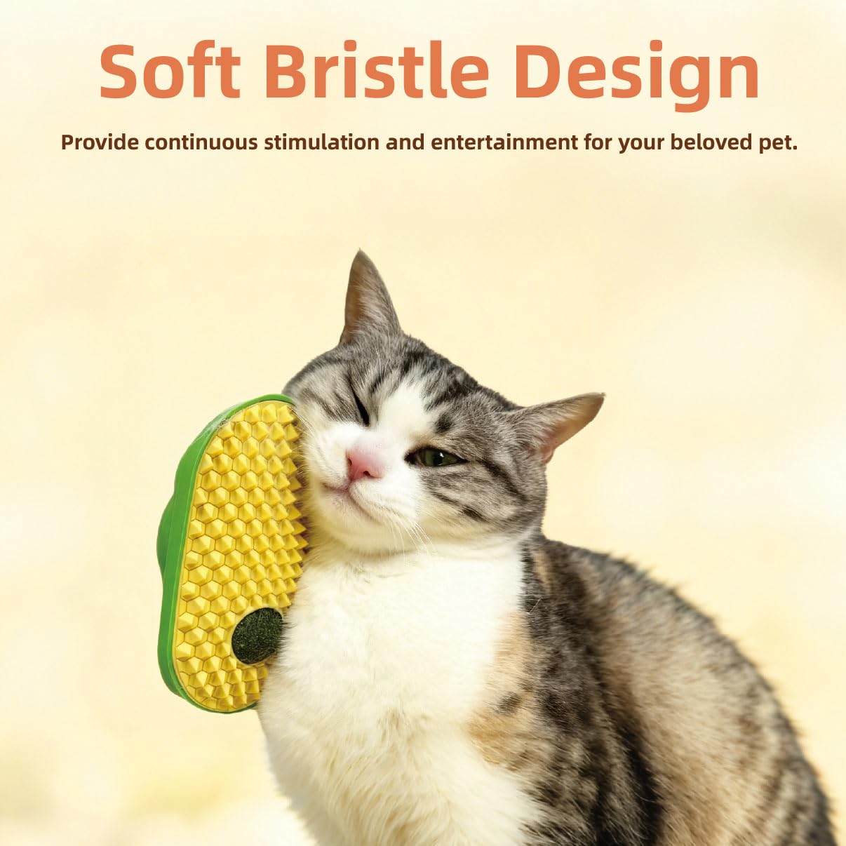 【2-Pack】Wall-Mounted Catnip Grooming Massager - Self-Grooming Corner Brush for Cats to Lick, Scratch, and Massage Cheeks with Catnip, for Indoor Cats - image 2