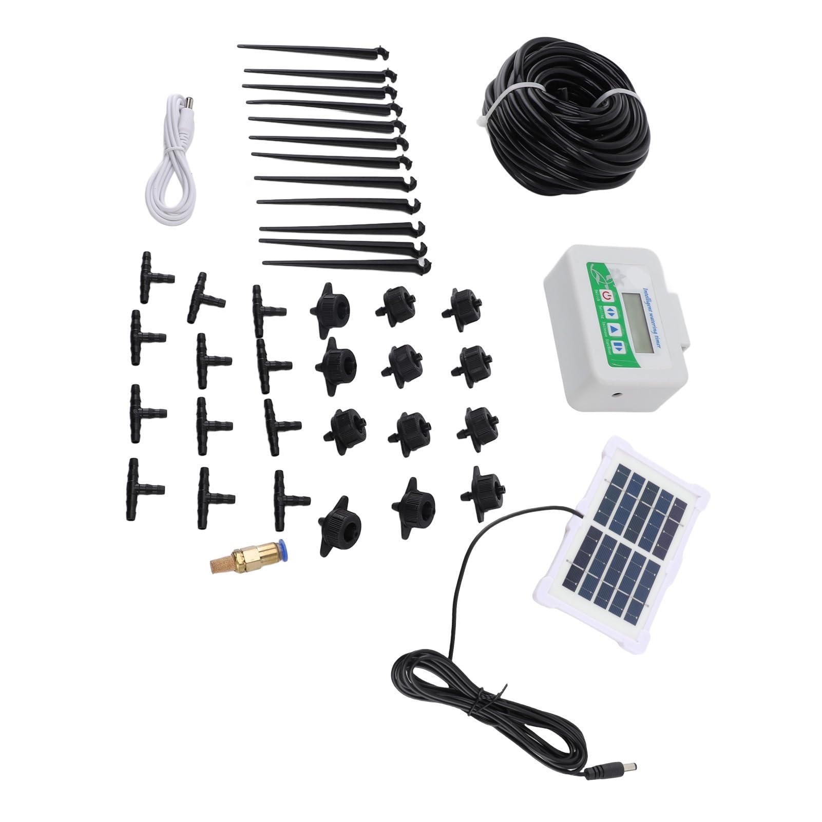 Temporizador de Riego Solar Inteligente Temporizador de Riego Programable de Ahorro de Energía para Tierras de Cultivo de Jardín-Material ABS