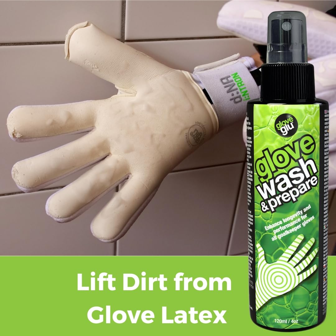 gloveglu MEGAgrip Système d'entretien des gants, Ensemble de gardien de but en 3 étapes, Gloveglu MEGAgrip, Lavage et préparation des gants, Glove Fresh, 3 x 120 ml de sprays pour gants