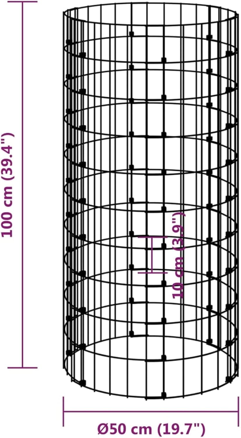 Gabions Raised Bed Stone Basket Plant Pot Stone Gabions Gabions Wire Basket Gabion Basket Spacer Gabion Column Gabion Fence 50 x 100 cm Galvanised Steel