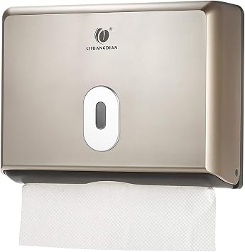 Commercial Paper Hand Towel Holder, Toilet Tissue Dispenser, Wall-Mounted Bathroom Tissue Dispenser Tissue Box Holder for Multifold Paper Towels Champagne Gold