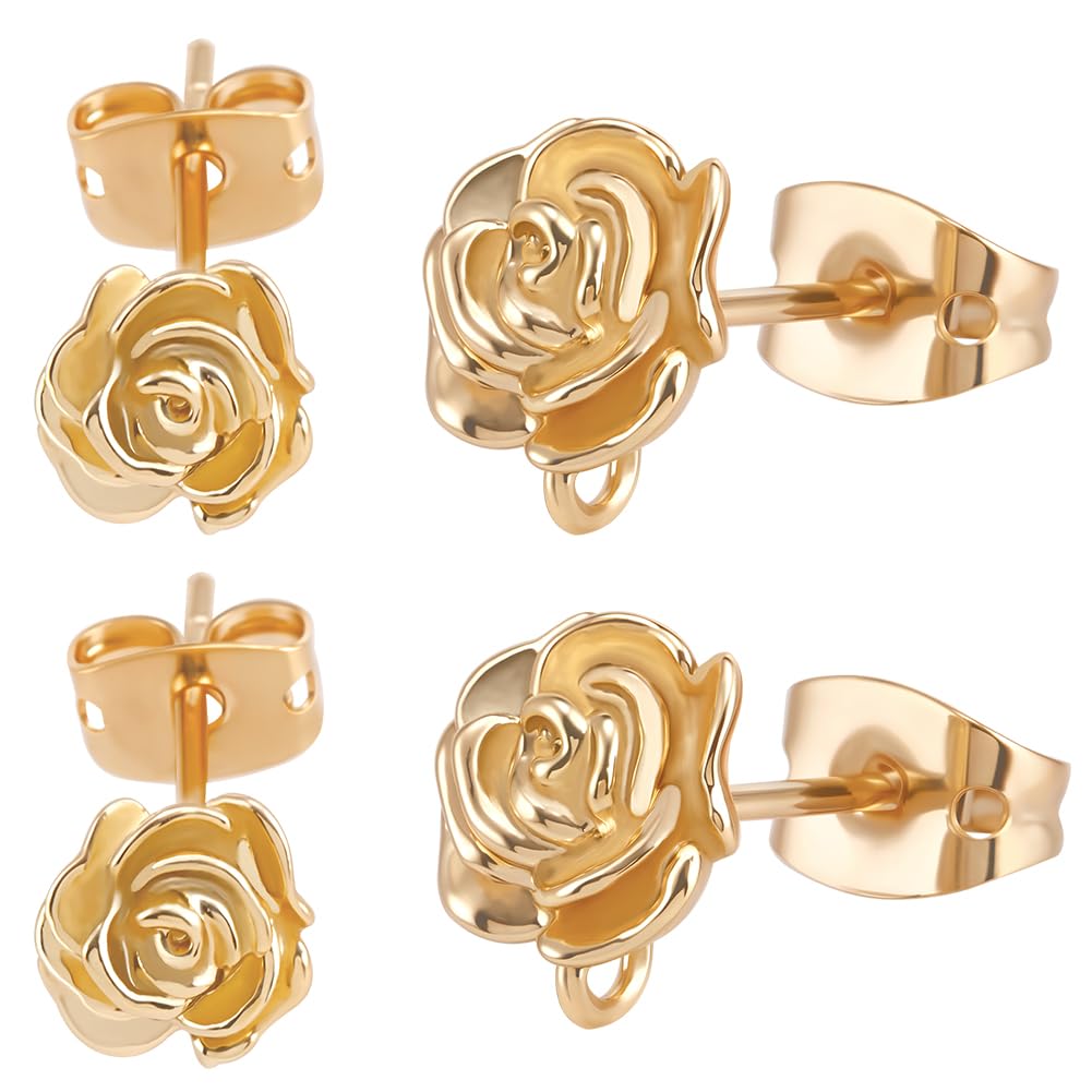 Clous d'oreilles fleur pour création de bijoux de printemps uniques faits main